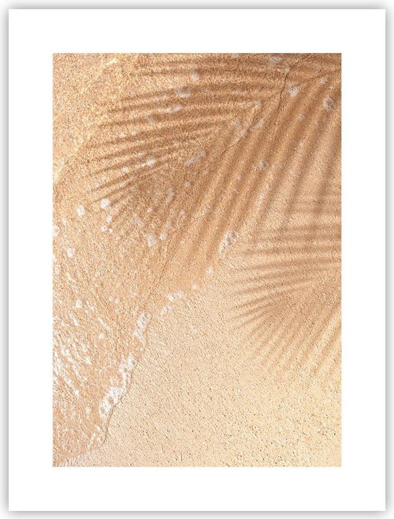 Poster - Poster ohne Rahmen - Sand Schatten Blätter - 30x40 cm - Wand Bild - Wanddeko - Wandbilder - Kunstposter - Wandposter - Bilder - Kunstdruc...