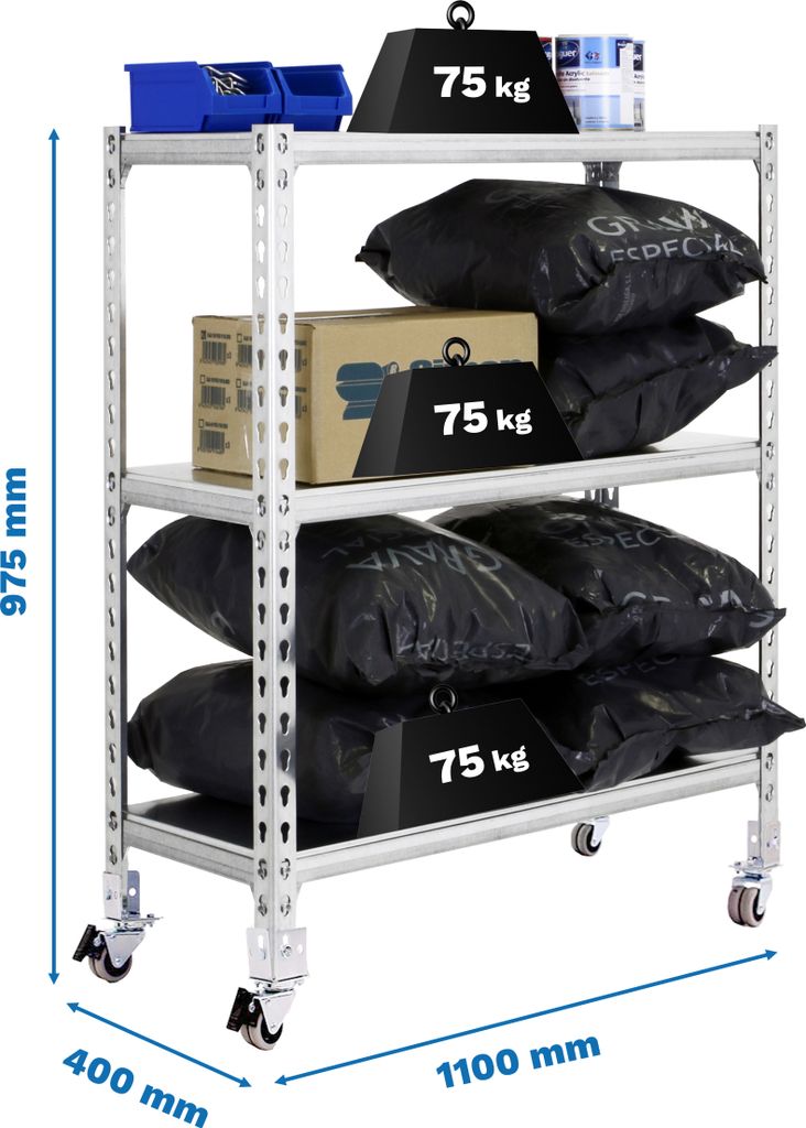 SIMONCLICK MOBILE SUPERPLUS 3/400 900 GAL/GAL Metallregale