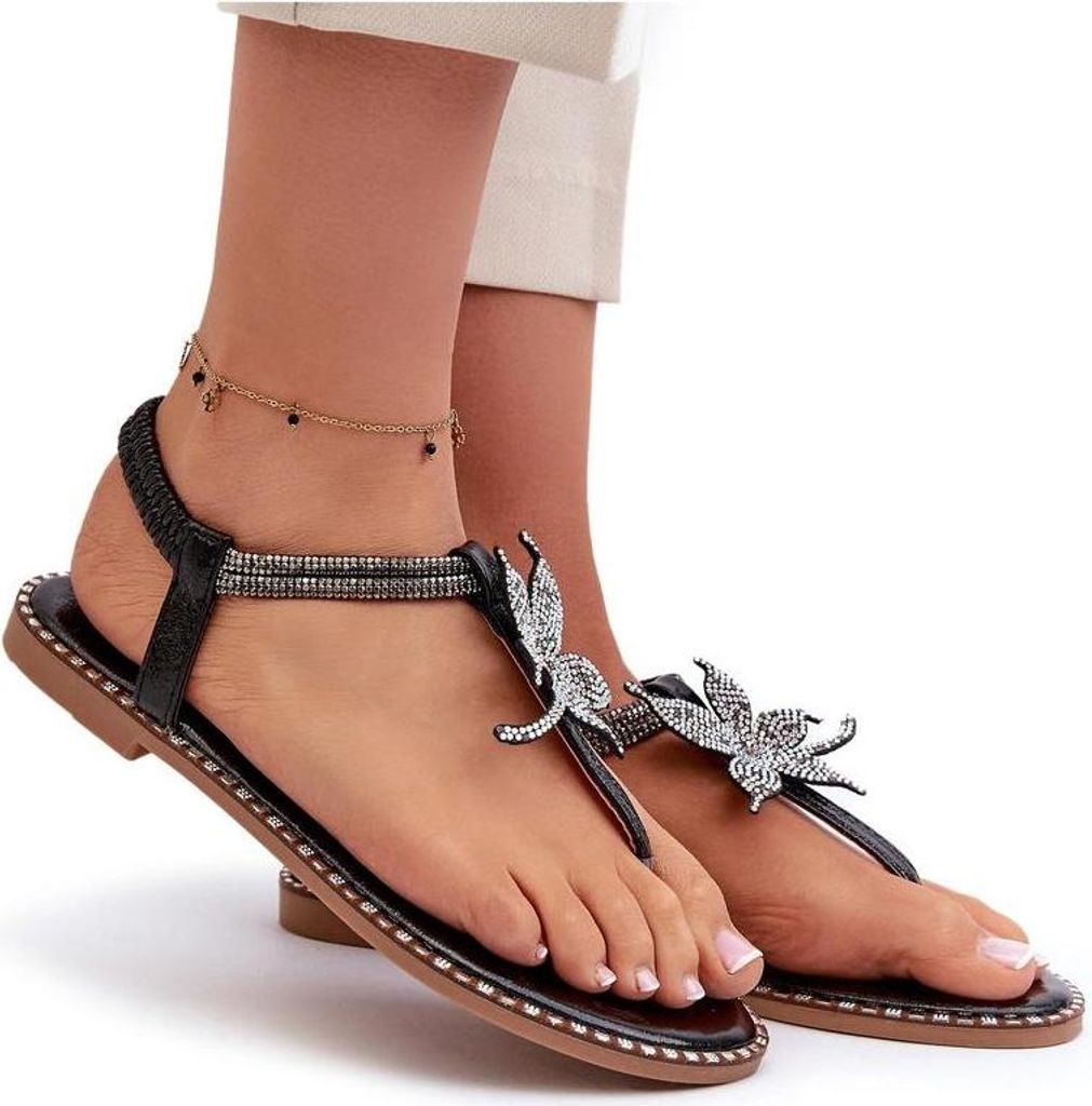 Damen Flache Sandalen Mit Dekorativer Blume Silber Edoni 40