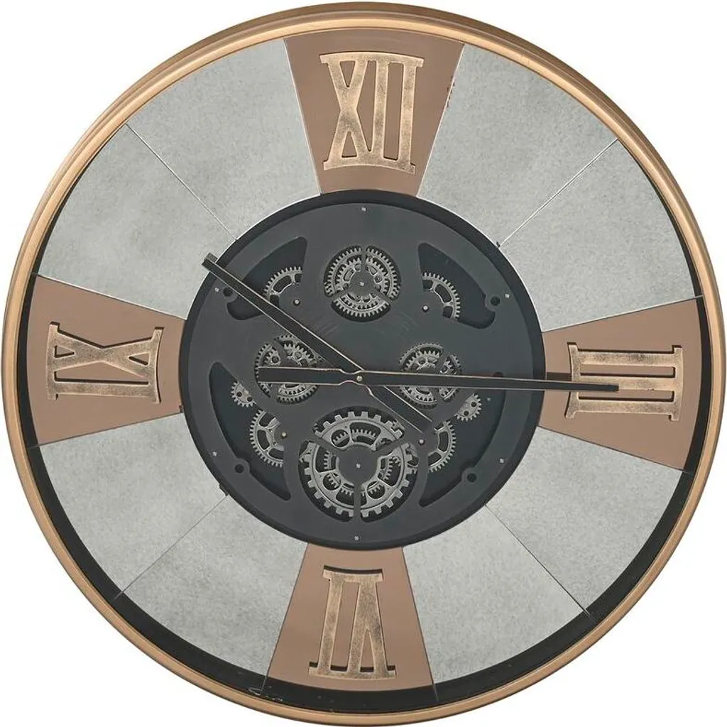 Horloge murale Home ESPRIT Noir Or Métal Cristal Vintage 80x9,5x80 cm
