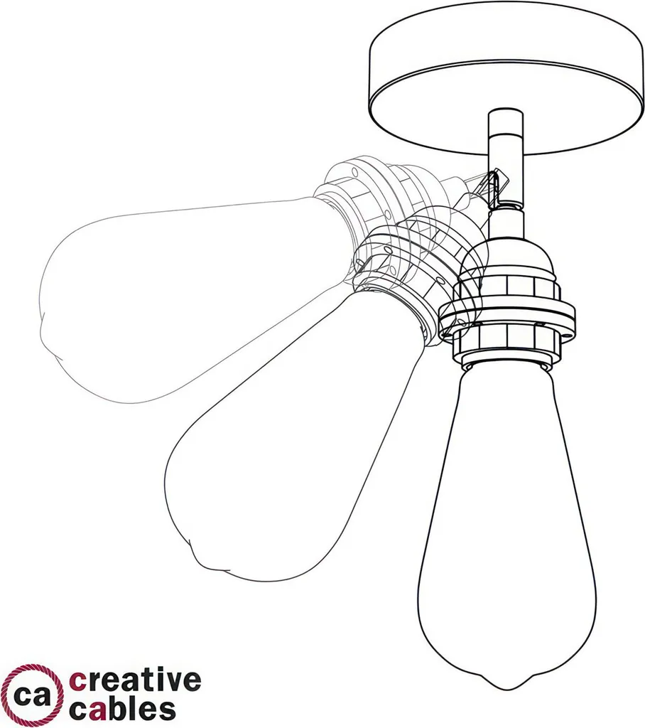 Point Lumineux Métal avec Douille E27 Filetée et Support Orientable 90°