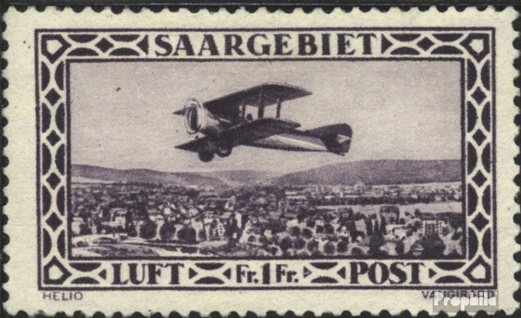 Briefmarken Saarland 1928 Mi 127 postfrisch Flugpostausgabe Produktbild 