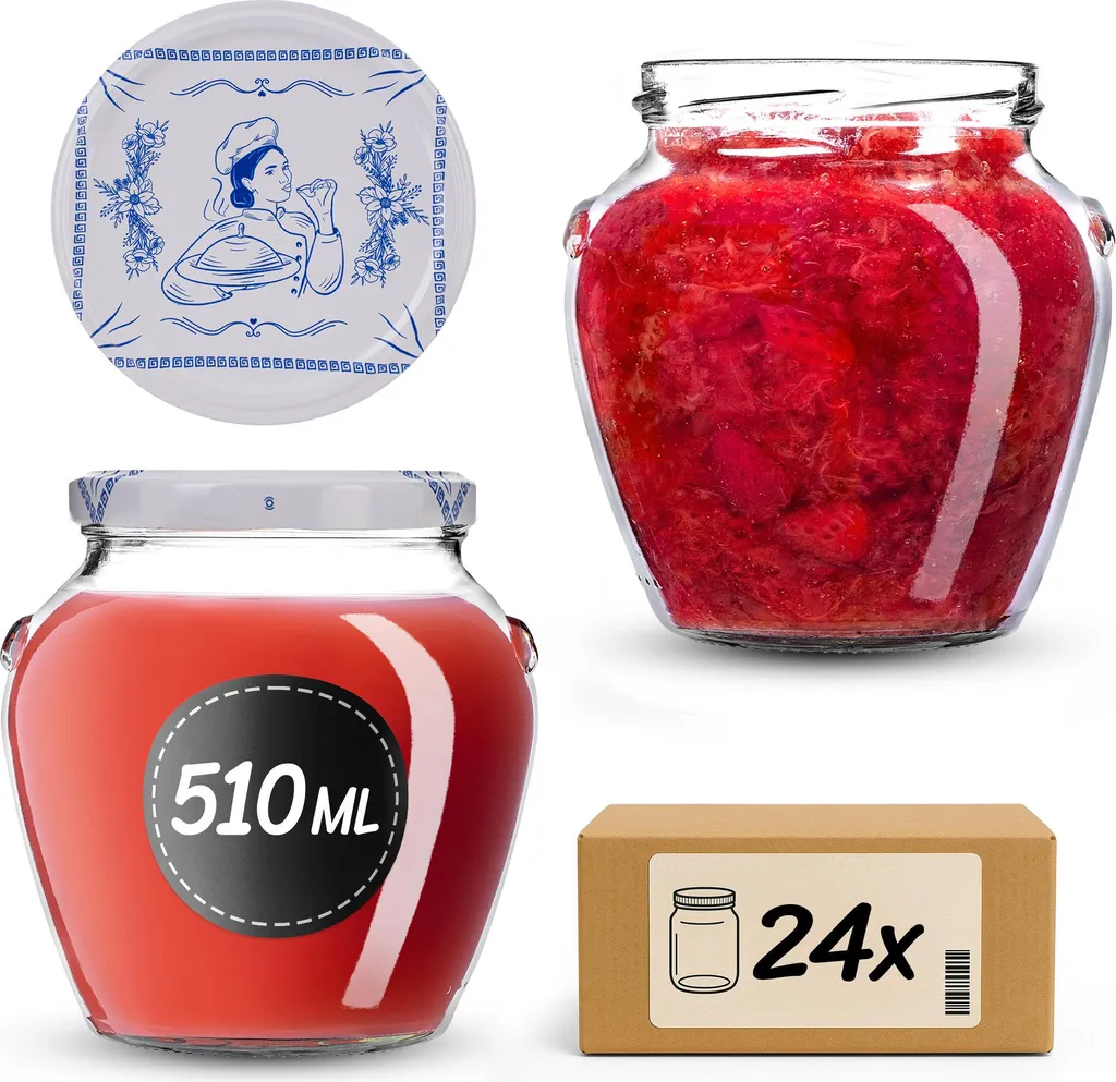 Set 24 Barattoli Vetro KADAX 510ml | Design Organizzato per Cucina