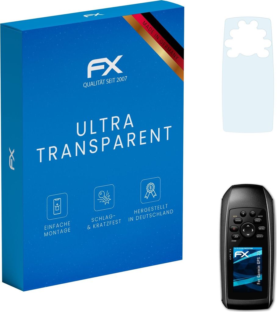 atFoliX FX-Clear 3x Schutzfolie kompatibel mit Garmin GPS 73 Displayschutzfolie