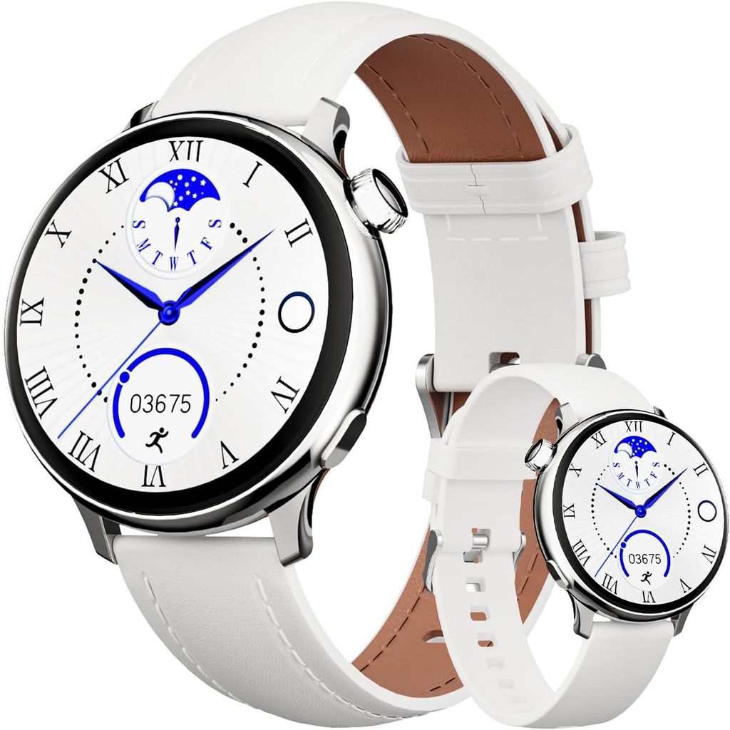 (Silber )Smartwatch für Damen mit Telefonfunktion – 1,27" Produktbild 