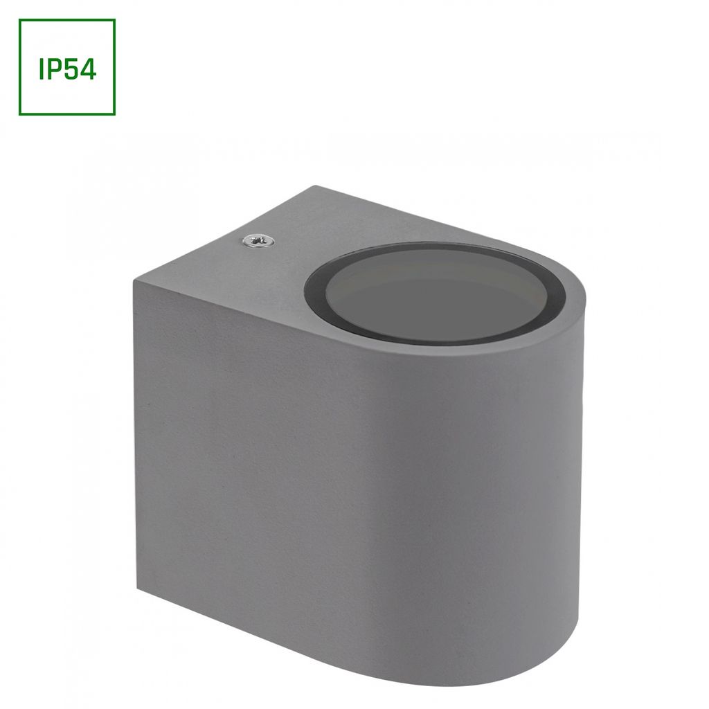 Spectrum LED Wandleuchte PARETE GU10 Außenleuchte grau IP54 max. 6W rund