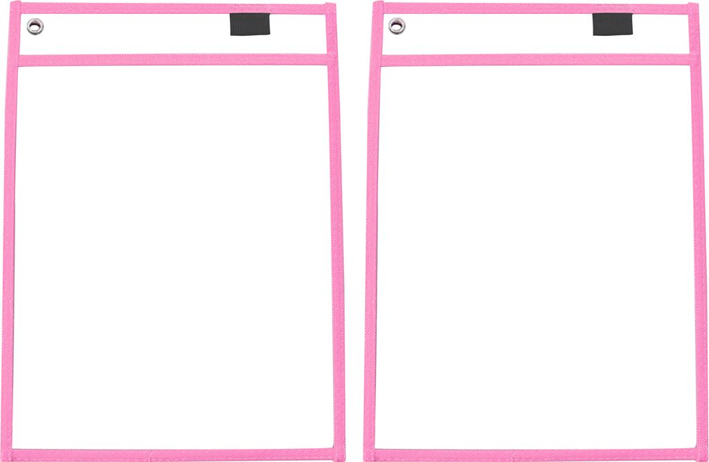 2pcs löschbarer Hanging PVC -Dateibeutel transparente Dokumentspeicherbeutel Taschen-Rosa