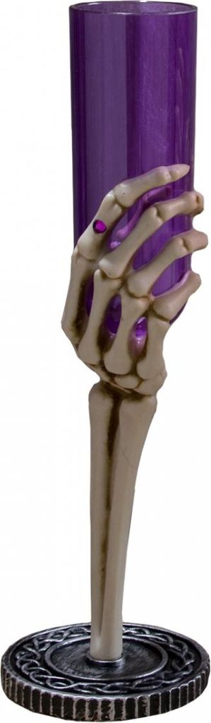 Sektkelch Skeletthand Lila