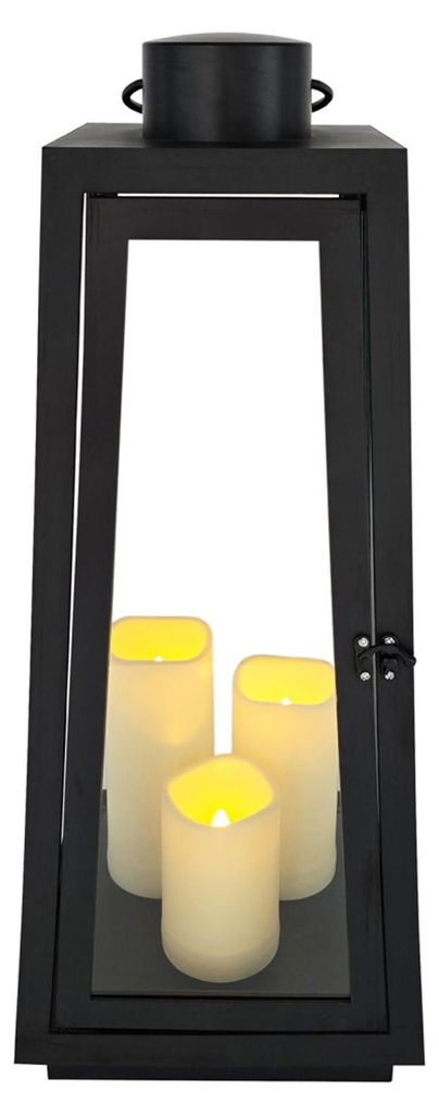 BURI LED Laterne 60 cm schwarz Metall | Dekorative Produktbild 