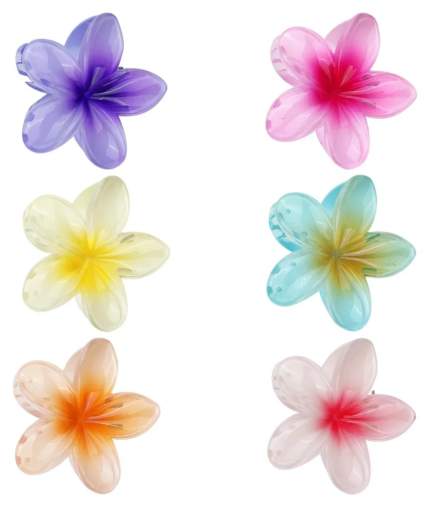 Pinces fleurs antidérapantes lot de 6, accessoires de coiffure colorés