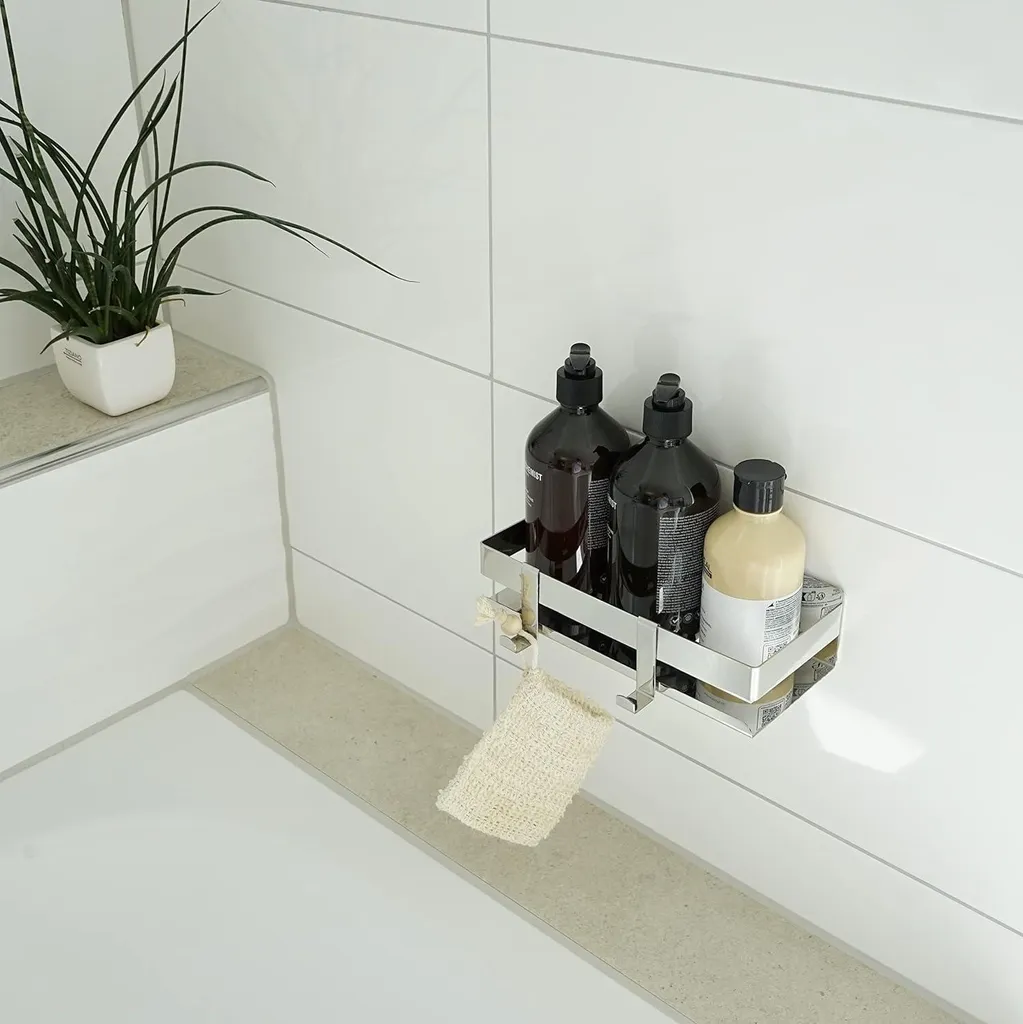 Étagère de douche anti-rouille sans percer - Solution rangement mural
