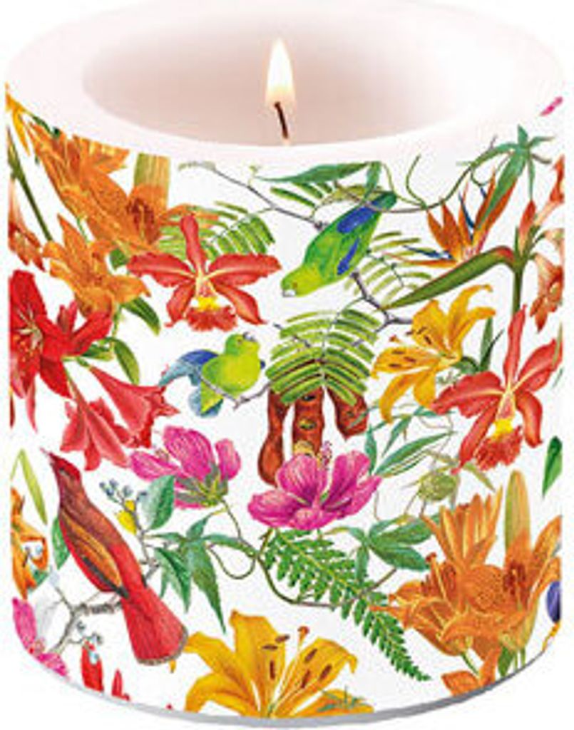 Kerze klein – Candle small – Format: Ø 7,5 cm x 9 cm – Brenndauer: 35