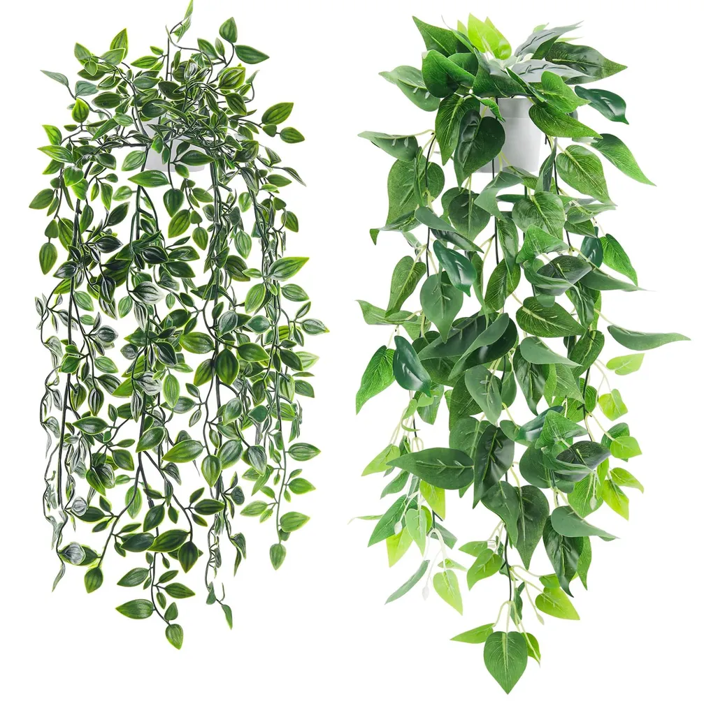 Plantes Suspendues Artificielles Lot de 2 Décoration Murale sans Soin
