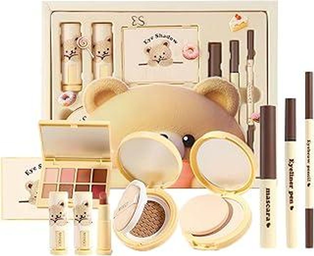 All-in-One Make Up Set, 8 Stück Schminke Set, Make-up Sets für Frauen Mädchen, Schmink Geschenkset mit Eyeliner, Lidschatten Palette, Mascara, A...