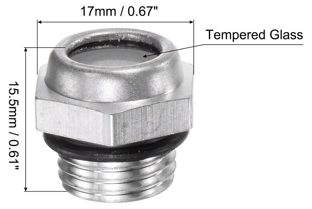 Luftkompressor ?lanzeige Schauglas 1/4" Au?engewinde Alu Flš¹ssigkeitsanzeiger