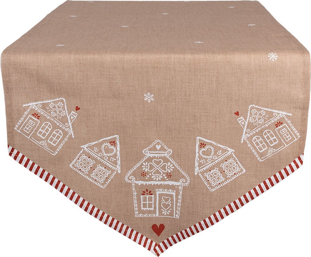 Clayre & Eef Tischläufer 50x160 cm Braun Baumwolle Produktbild 