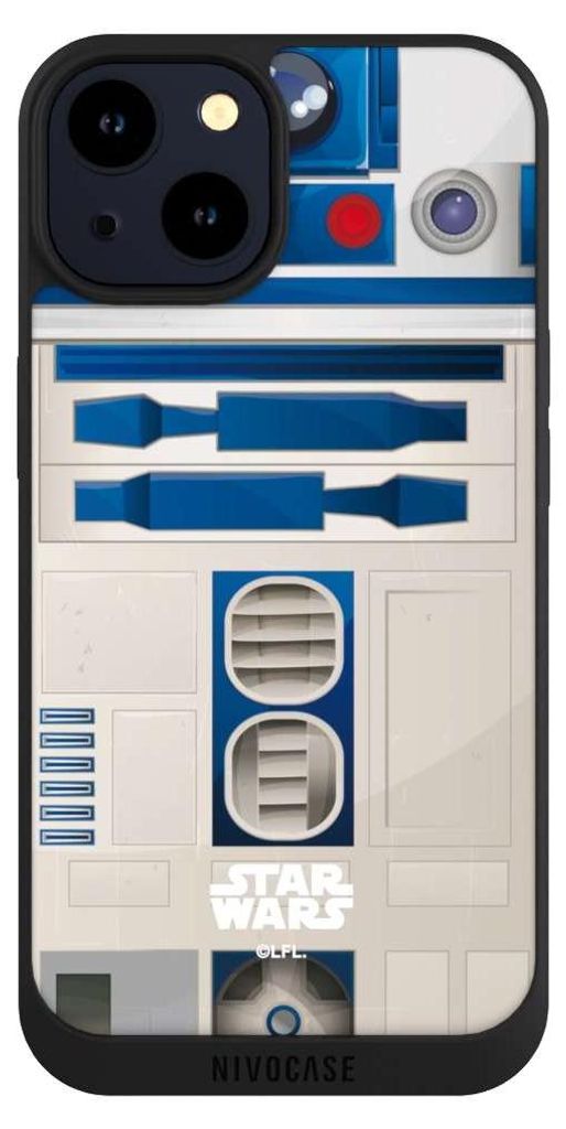 NIVOCASE Handyhülle für Apple iPhone 14 Hülle NIVOpure Case Schwarz Fanartikel Star Wars R2D2