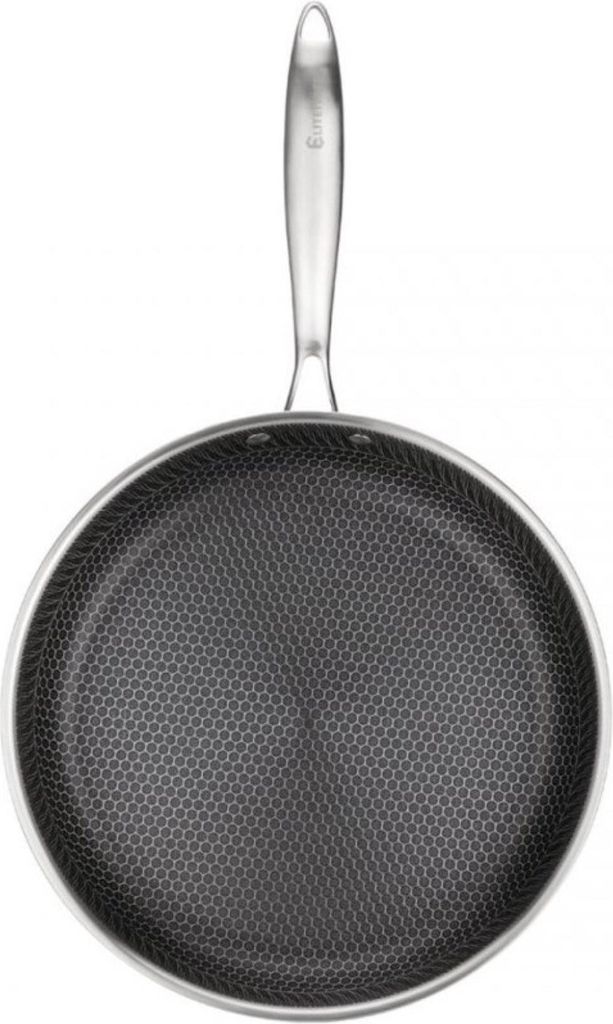 Edelstahl Bratpfanne Ø30 cm mit Wabenbeschichtung, für alle Herdarten inkl. Induktion