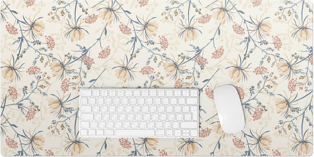 Florales Vintage-Muster – Schreibtischunterlage – Rutschfeste Tischunterlage – Schreibtischmatte für Büro & Zuhause – Schreibunterlage ...