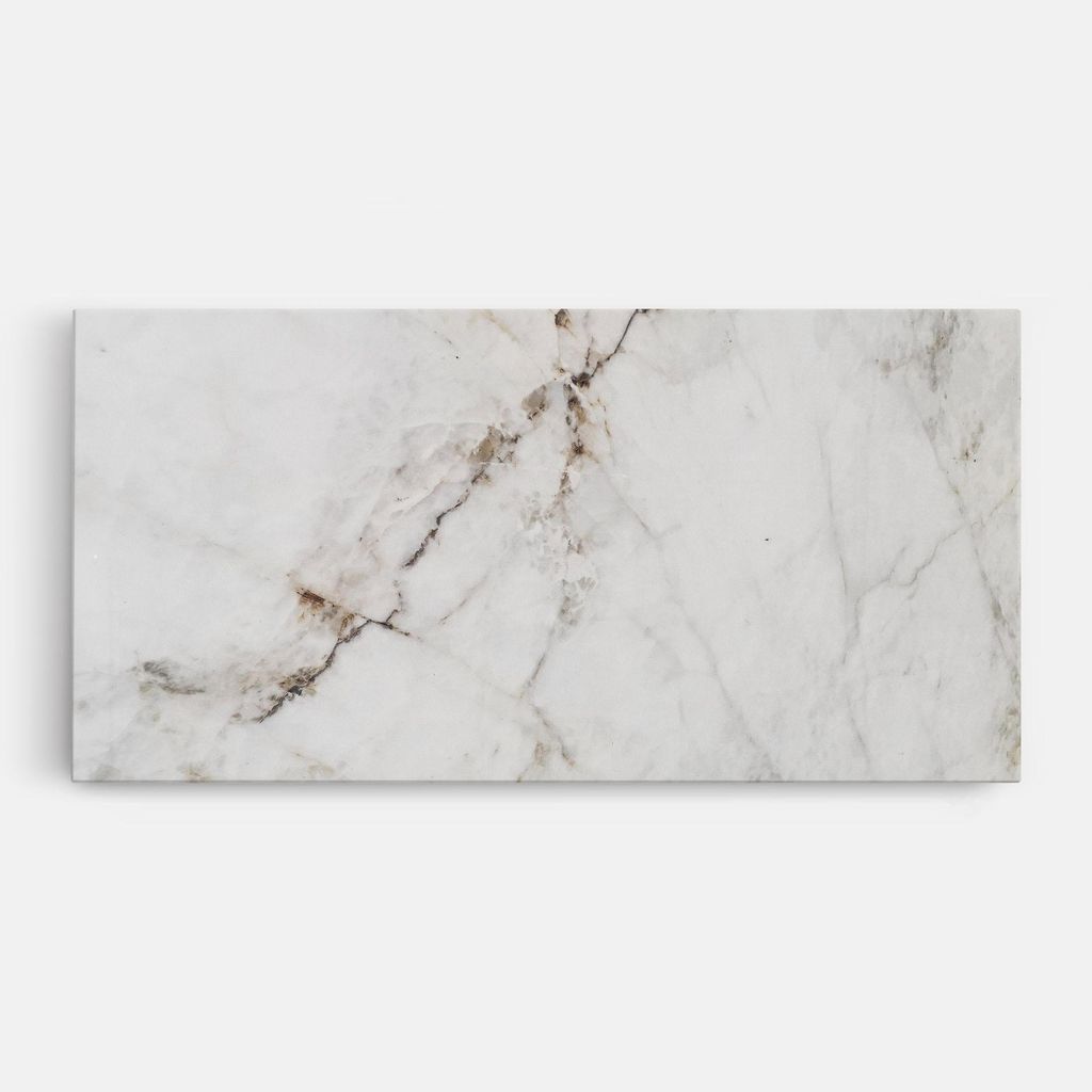 ARTHUB Leinwandbild 40x80 cm, Close Up White Marble | Wohnzimmerdekoration, Hängende Bilder, Wanddekoration, Heimdekoration, Abstrakte, Marmor
