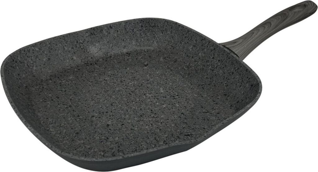 Grillpfanne in Schwarz 28x28 cm Bratpfanne geeignet für alle Herdarten Antihaft