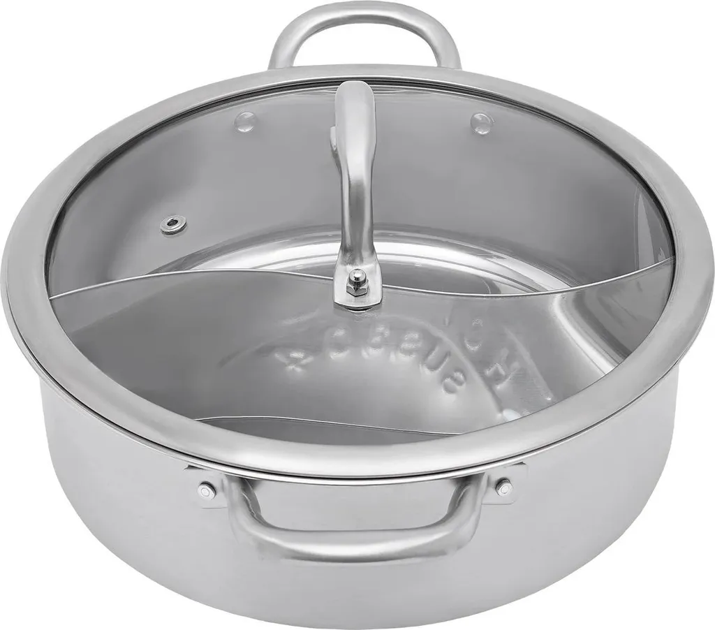 Shabu-Shabu Hot Pot - geteilter Hotpot - 2 Fächer - 304 Edelstahl - Himmelblau
