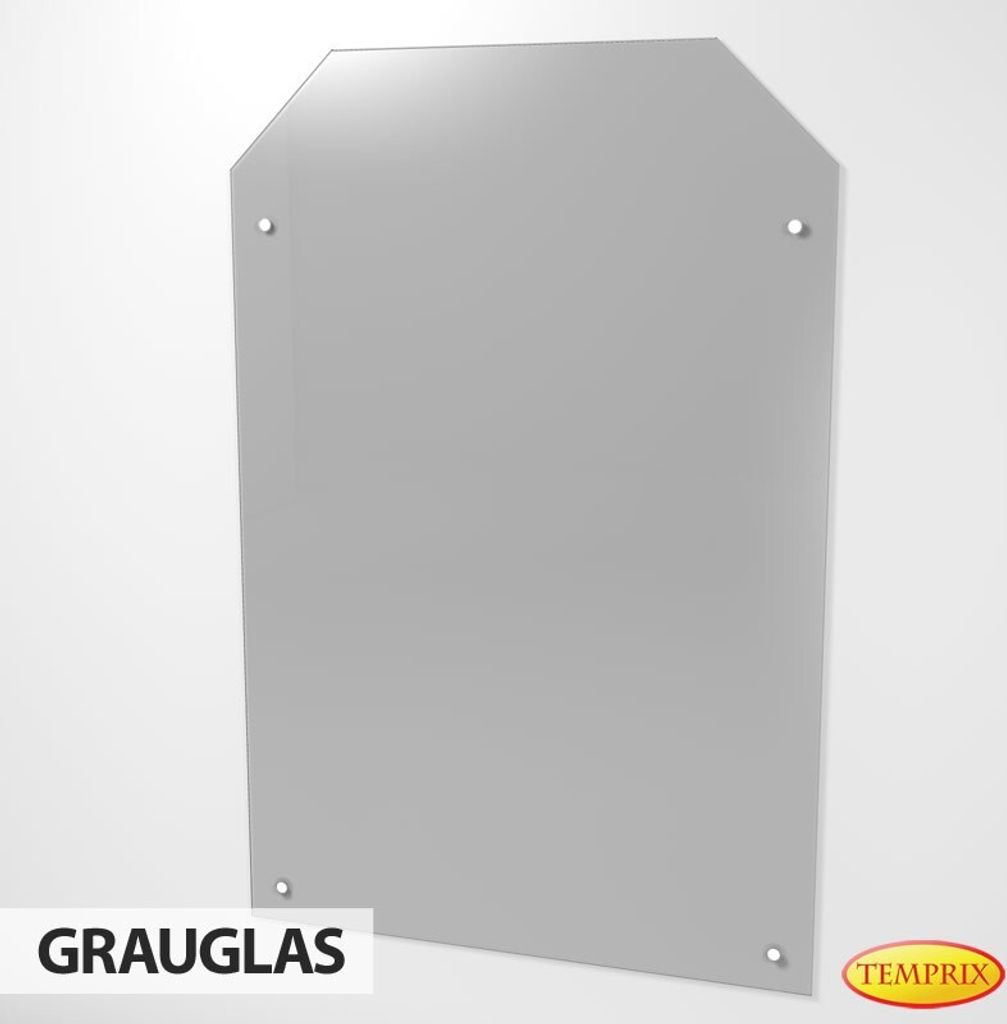 Wärmeschutz aus Glas | Hitzeschutz Grau getönt Visby 1200 x 800 x 6 mm | Wandhitzeschutz Funkenschutz Glas Möbelschutz Wandschutz