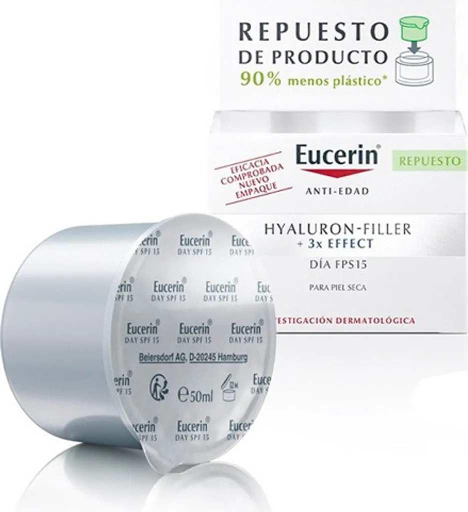 Eucerin Hyaluron-Filler Soin de Jour SPF15 Recharge 50ml Anti-Âge