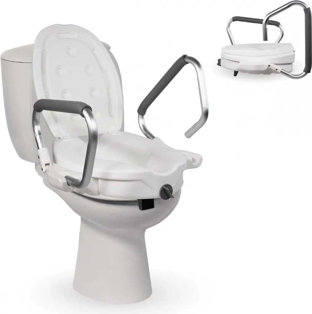 Rialzo Sedile WC Secura con Maniglie di Sostegno | Sicurezza Bagno Wenko