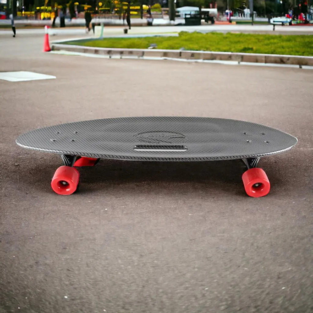 Skateboard de skatepark pour ado et enfant avec roues Devil rouges et carbone - 2