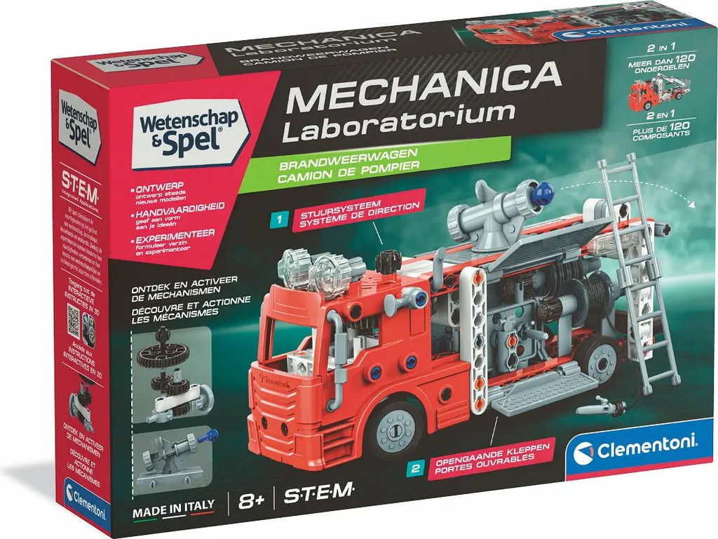Clementoni Science et Jeu Camion de Pompiers - Kit de Construction STEM