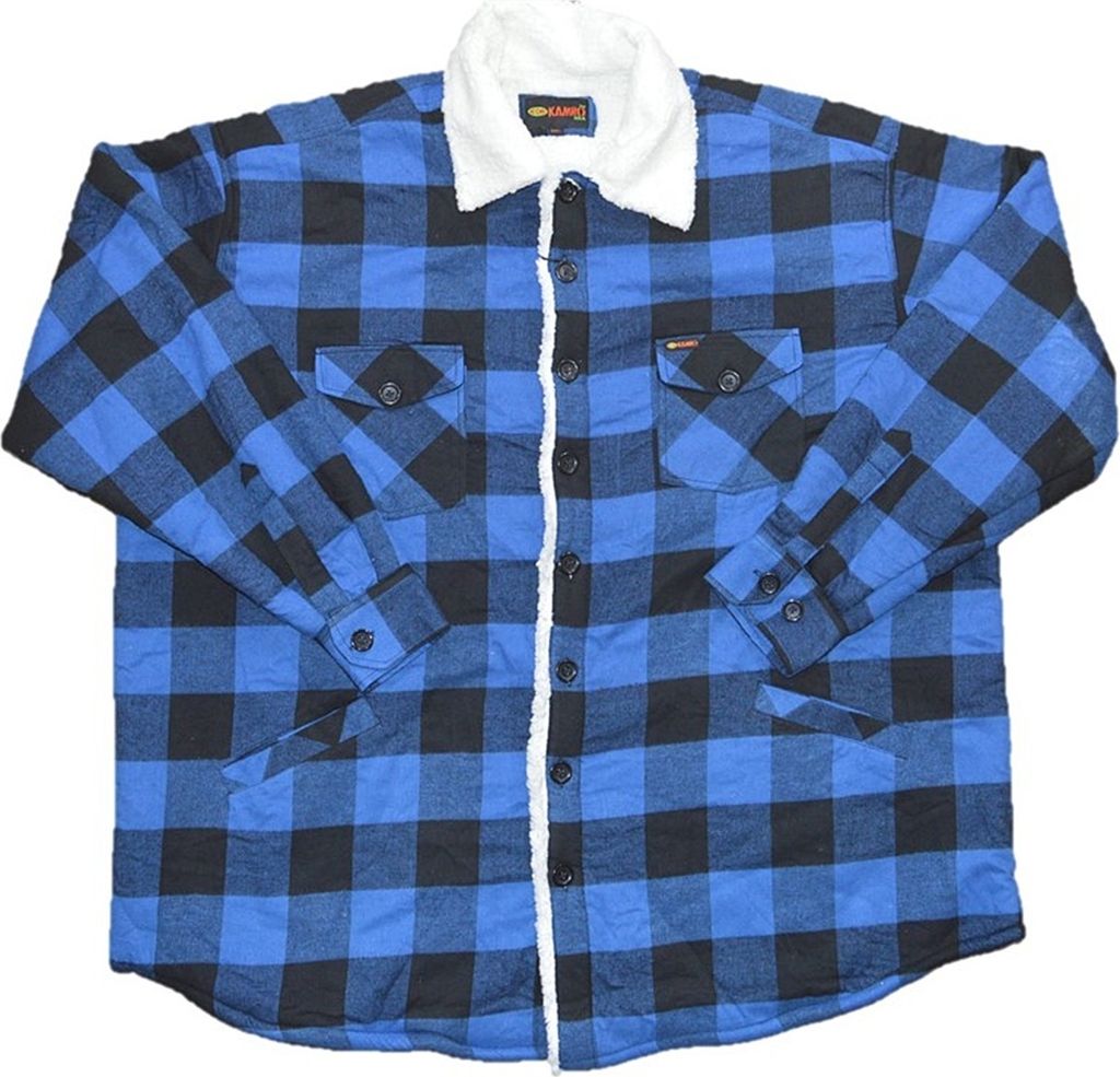 Übergrößen Schicke Holzfällerjacke KAMRO Blau/Schwarz kariert 12XL