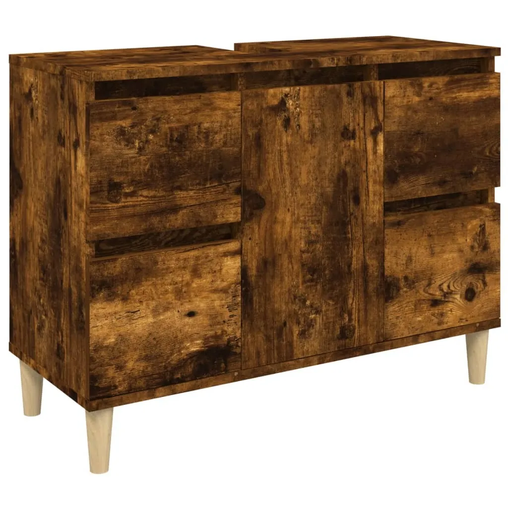 Mobiletto Design Rovere Fumé 80x33x60 - Eleganza Minimalista Multiuso
