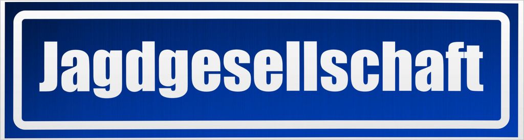 Kiwistar Jagdgesellschaft invertiert Magnetschild Schild magnetisch - 45cm Blau - reflektierend - Magnetfolie für Auto PKW Kfz