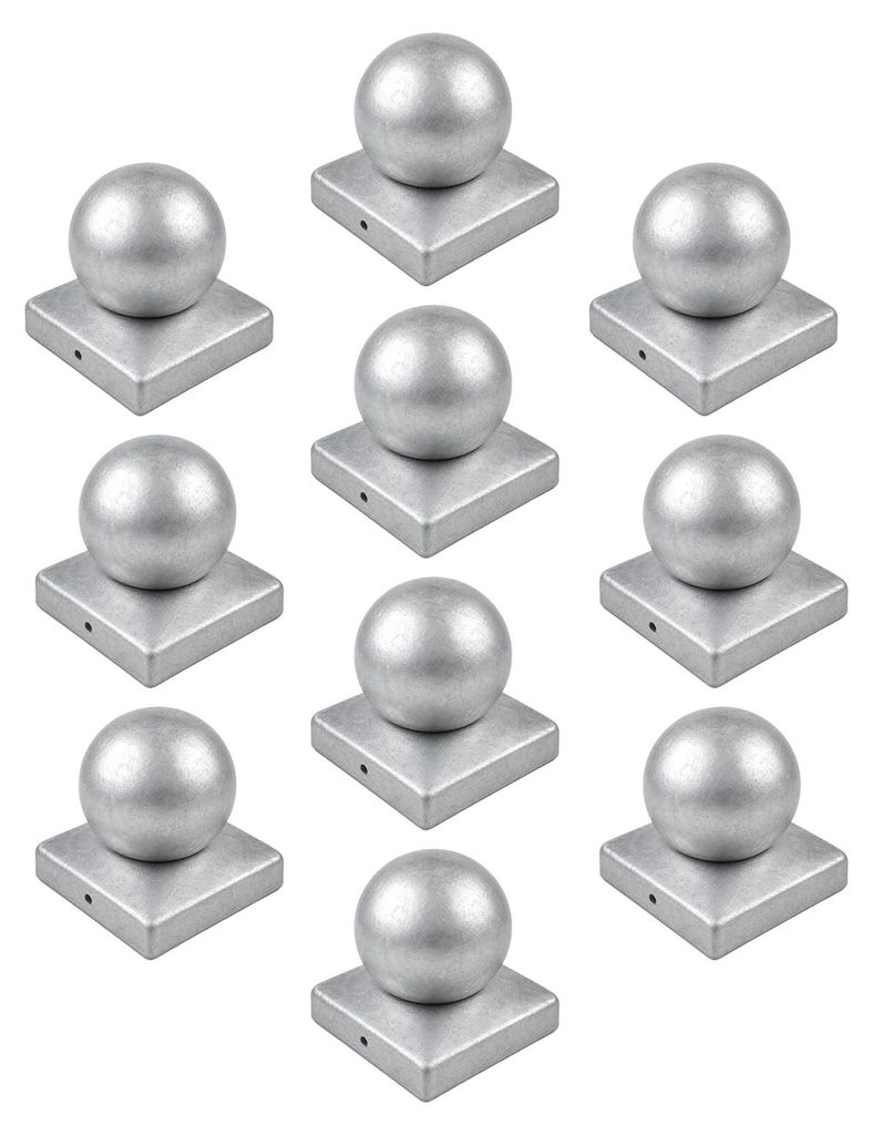 10x Pfostenkappe verzinkt 101 mm Kugel Abdeckkappe für Produktbild 