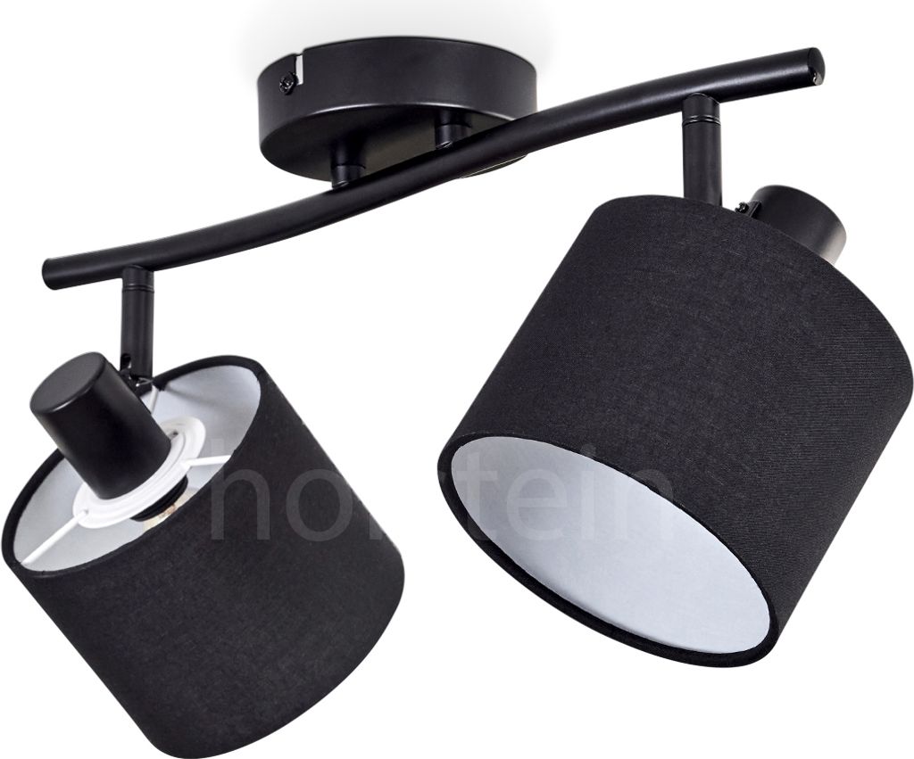 Schiavonea moderne Deckenlampe aus Metall/Stoff in Schwarz/Weiß