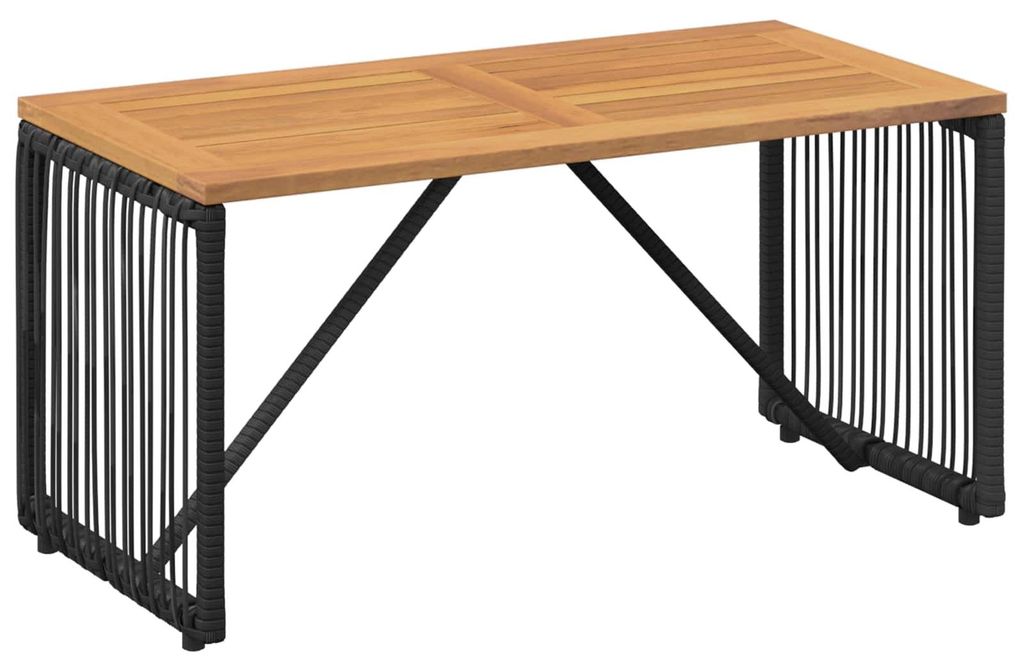 Tisch für Outdoor Schwarz und Braun 80 x 40 x 40 cm Poly-Rattan
