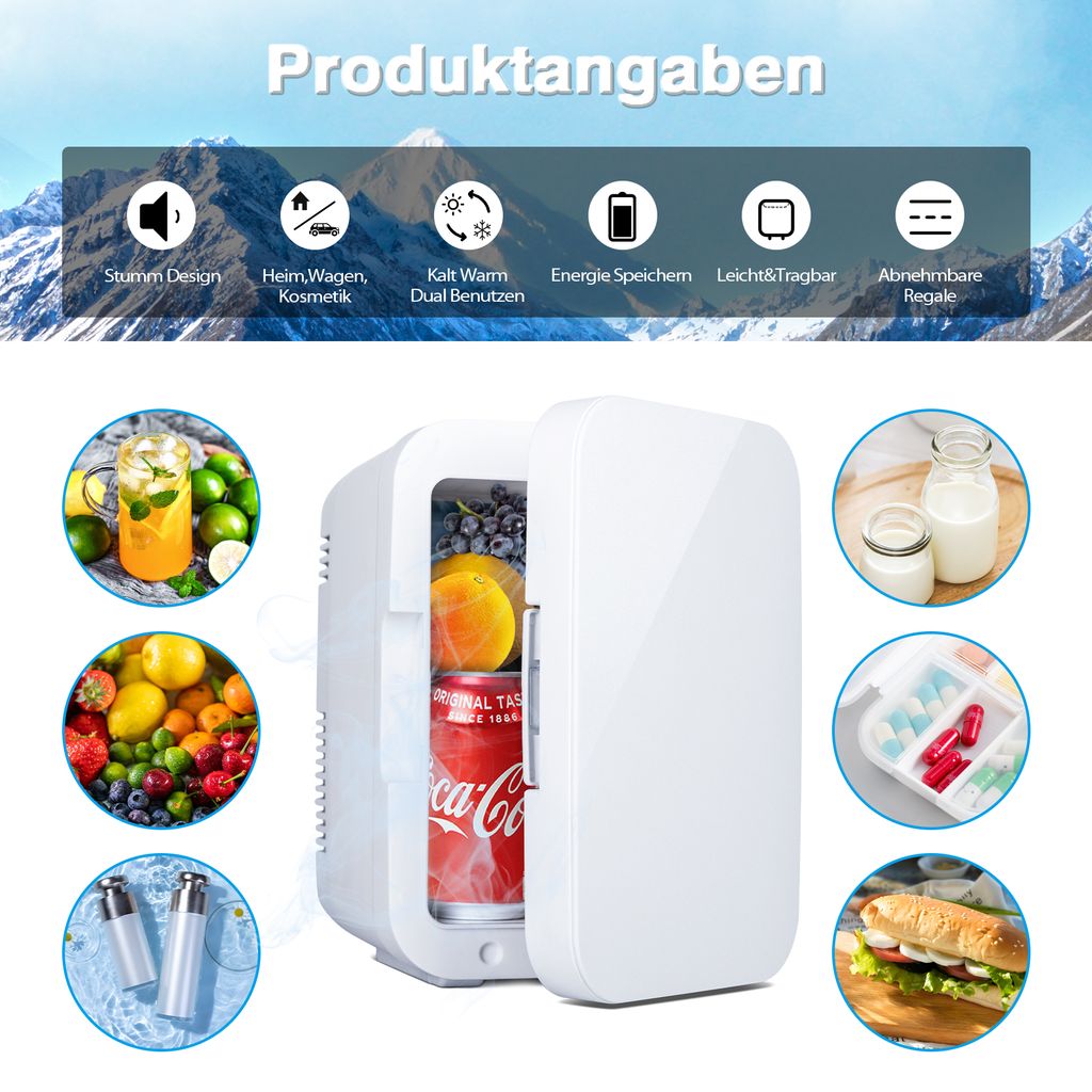 Puluomis Mini Kühlschrank 4L, 2 in 1 Warm