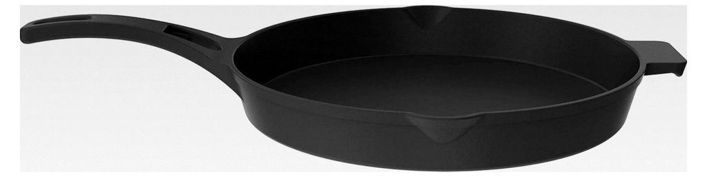 Gusseisen-Pfanne ø 30 cm Grillzubehör, Grillpfanne mit Griff für Gasgrill, Bratpfanne, Plancha Eisenpfanne für den Backofen geeignet