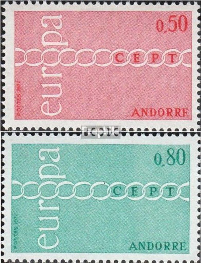 Briefmarken Andorra - Französische Post 1971 Mi 232-233 (kompl.Ausg.) postfrisch Europa