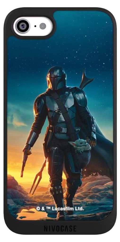 NIVOCASE Handyhülle für Apple iPhone SE (2020) Hülle NIVOpure Case Schwarz Sonnenuntergang Star Wars The Mandalorian