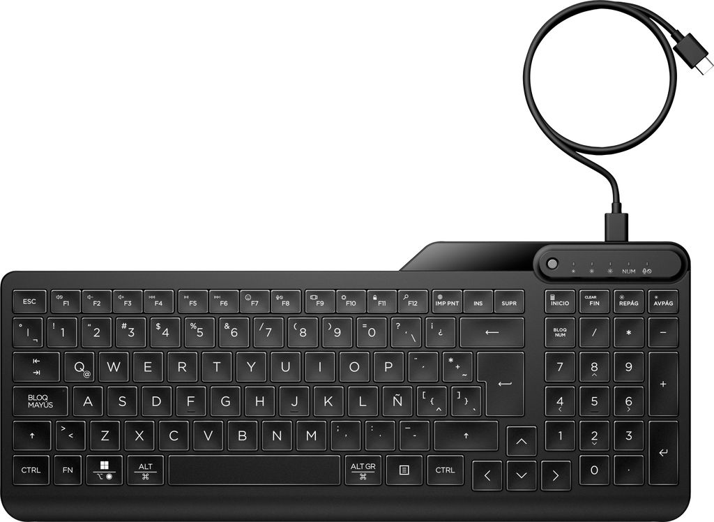 Tastiera a filo multidispositivo illuminata HP 405, Immagine del prodotto 