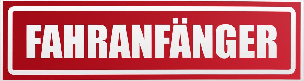 Kiwistar Fahranfänger invertiert Magnetschild Schild magnetisch - 20cm Rot - reflektierend - Magnetfolie für Auto PKW Kfz