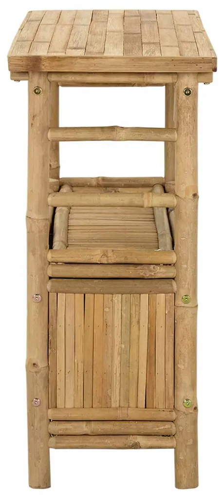 Table console avec placard en bois de bambou pour entrée moderne