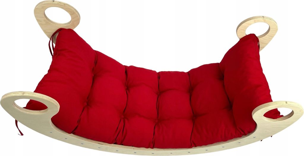 Kinderwippe Dekokissen Rot XL - 120 x 60 x 8 cm, für Jungen und Mädchen ab 6 Monaten, mit hochwertiger Schaumstoff- und Stoffverarbeitung