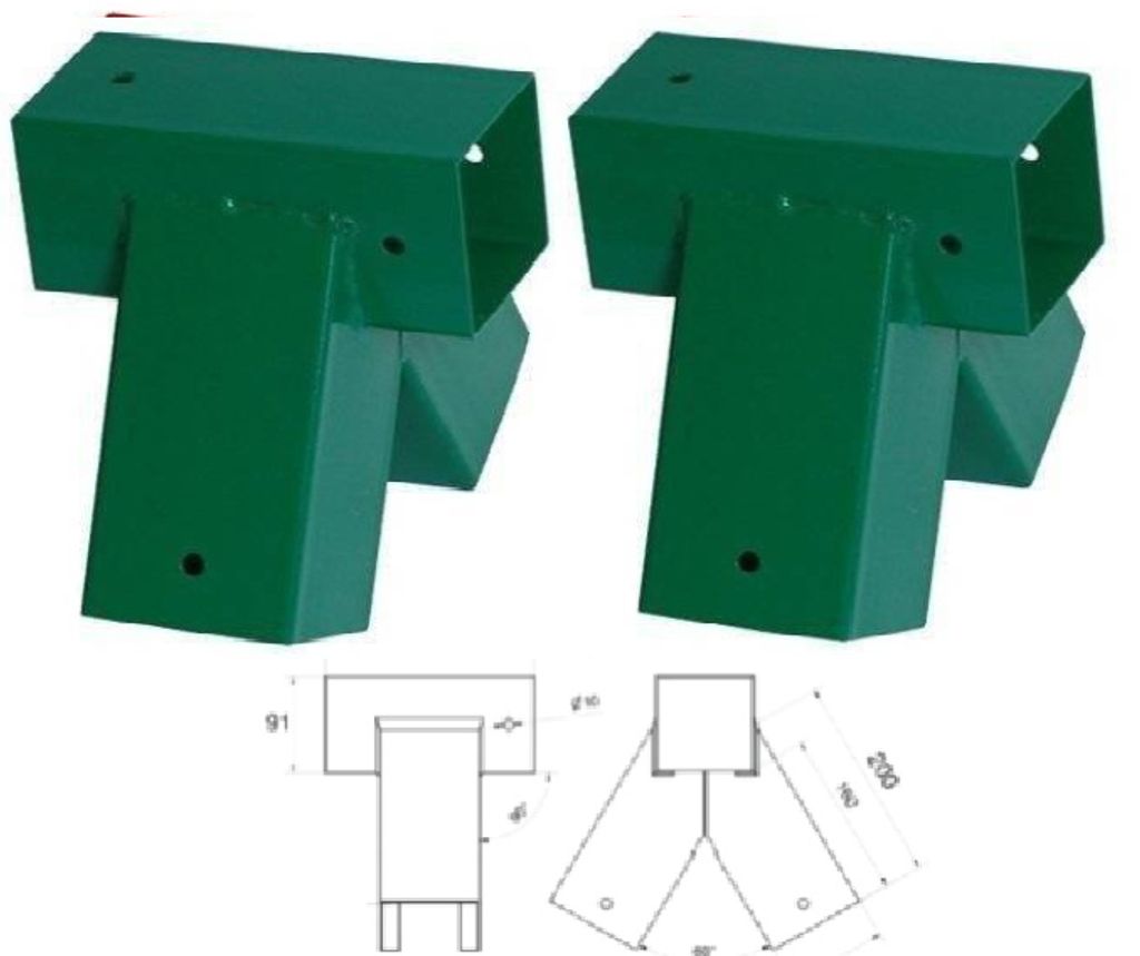 Wippchen-Shop 2 raccords pour balançoire 90/90 mm, 90°, Image du produit 