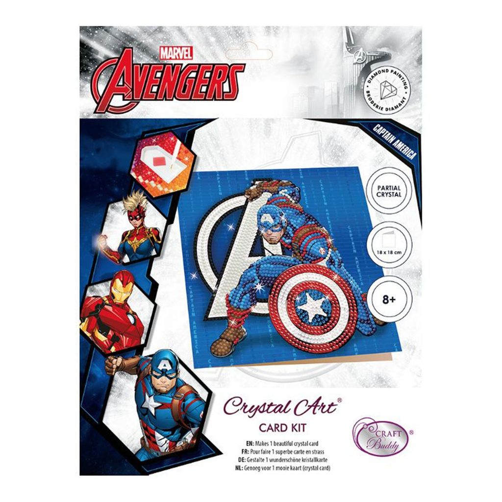 Crystal Art Card Captain America 18x18cm