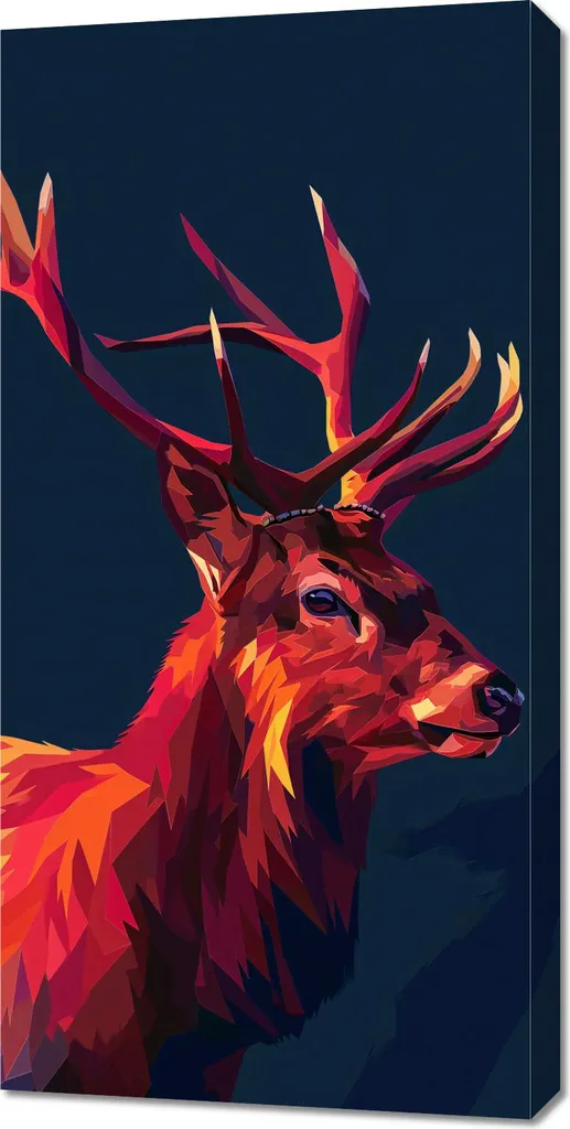 Quadro Minimal Cervo Geometria 50x100 - Arredo Casa Contemporanea