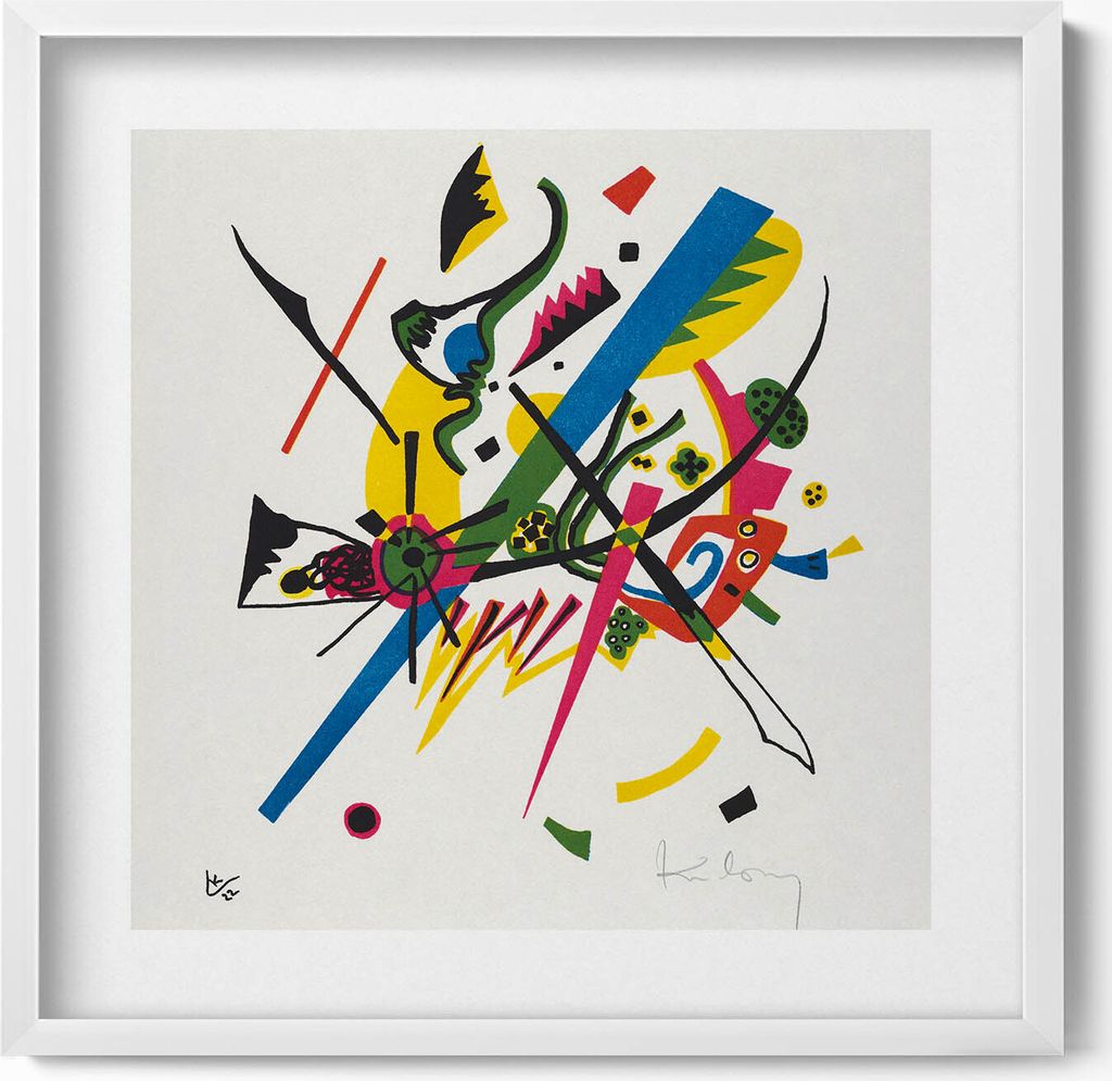 Kleine Welten 1 Wassily Kandinsky– Wandbild mit Rahmen – Gerahmtes Bild – Wanddekoration – 50x50 cm – Weiß Rahmen