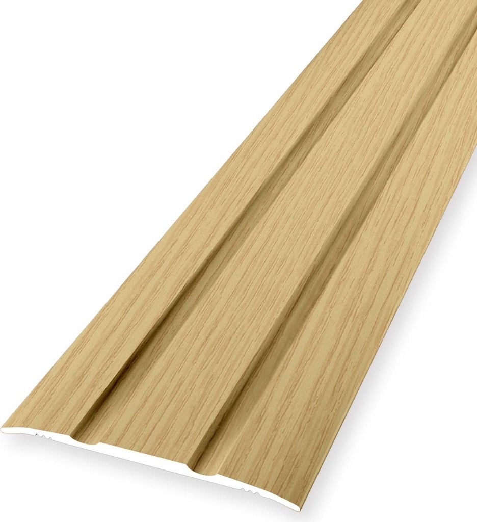 Übergangsschiene 2.5 x 38 x 900 mm Übergangsprofil Übergangsleiste Aluminium eloxiert Geriffelt Selbstklebend Eiche hell Küberit